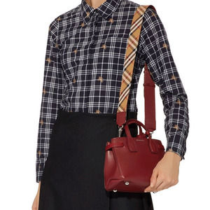 Burberry Outlet Red Tote Leather Bag